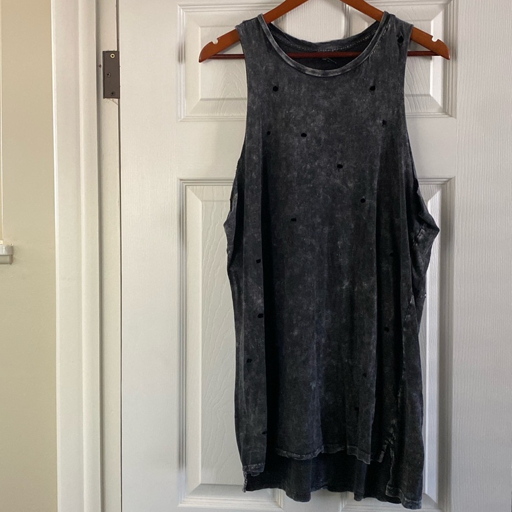 Forever 21 - Grunge Destroyed Black Tank Dress - Size Small